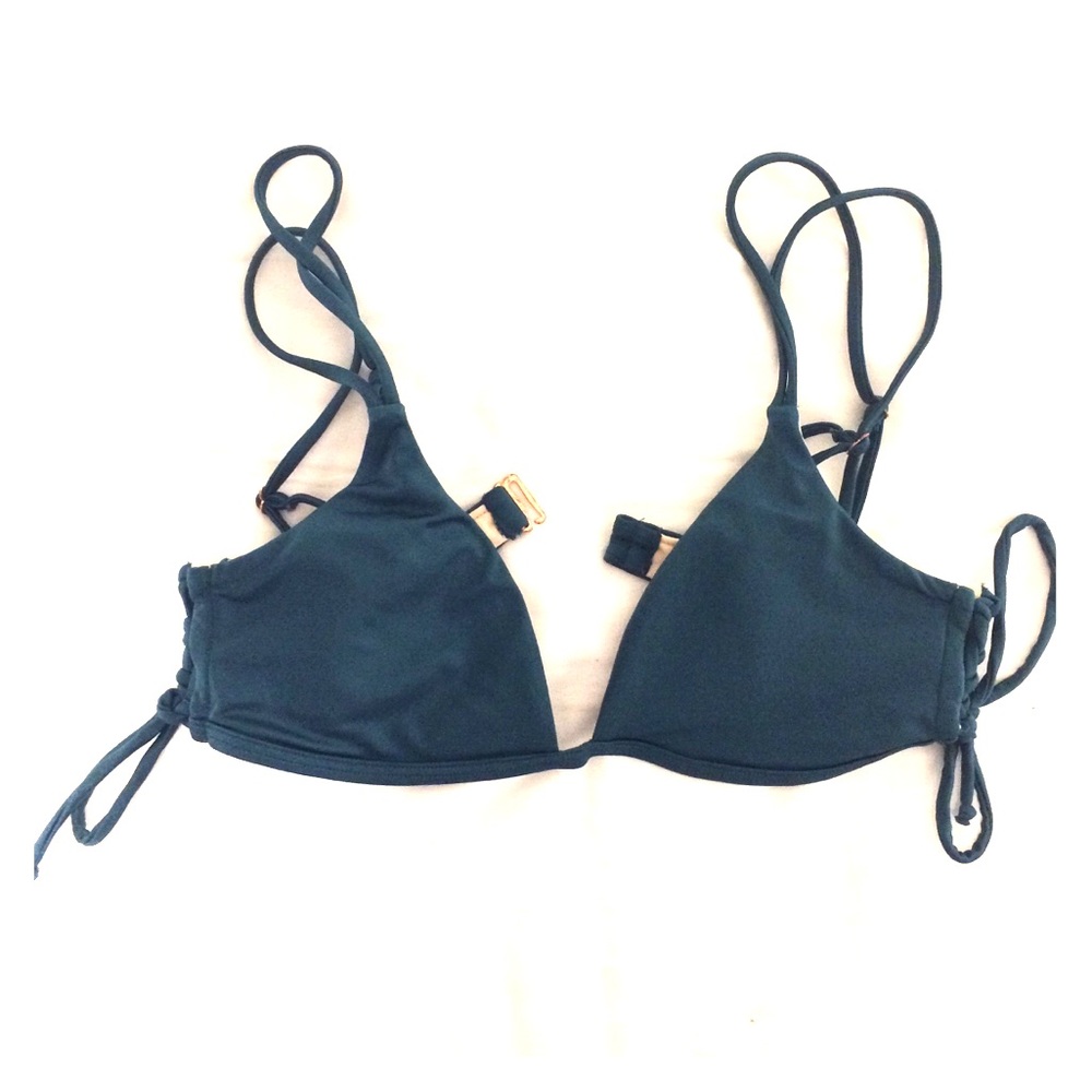 LA Hearts dark teal strappy bikini top sz XS